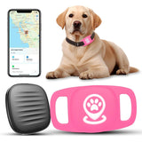 Smart Pet Tracker for Apple Find My Network – No Subscription Bluetooth Tracking Device with Protective Silicone Case for Cats & Dogs (Pink)
