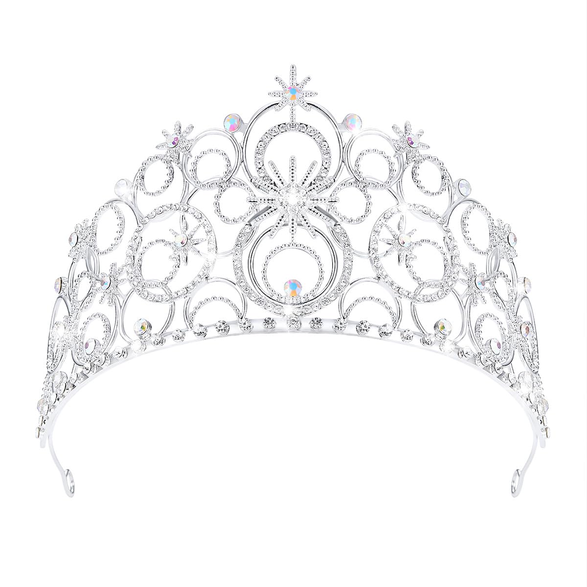 Silver Glinda Bubble Crown – Adjustable Rhinestone Headpiece for Cosplay & Special Occasions 👑✨