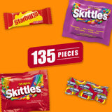 SKITTLES, STARBURST & LIFE SAVERS Fruity Candy Variety Pack – 135PCS Bulk Mix of Chewy & Hard Candies 🍬🍓🍋🎉