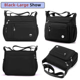 Mintegra Women’s Nylon Shoulder Handbag – Lightweight Multi-Pocket Crossbody Tote Bag (Black)