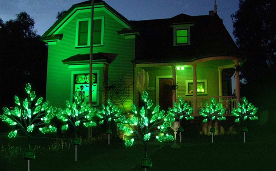 Green LED Halloween Decoration – Hanging Light-Up Prop for Haunted House, Lawn & Party Displays