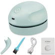 Portable USB Desktop Vacuum Cleaner Mini Table Dust Sweeper with Detachable Nozzle & Brush – Quiet Strong Suction Green