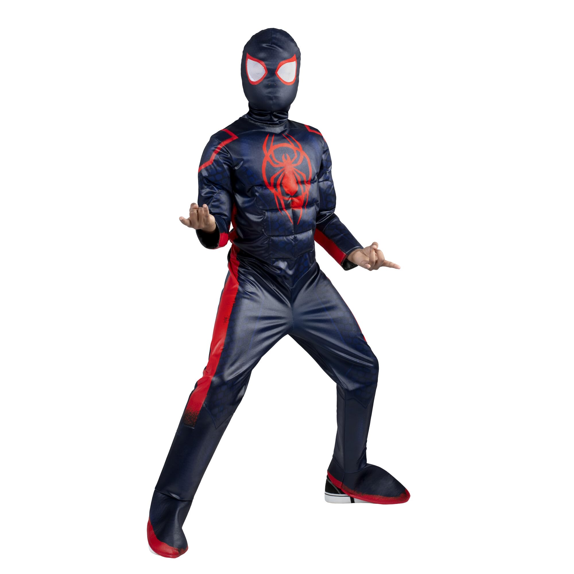 Miles Morales Qualux Costume for Kids – Deluxe Muscle Jumpsuit with Mask | Spider-Verse Hero Outfit