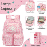 Pink Leopard Corduroy 3-Piece School Backpack Set