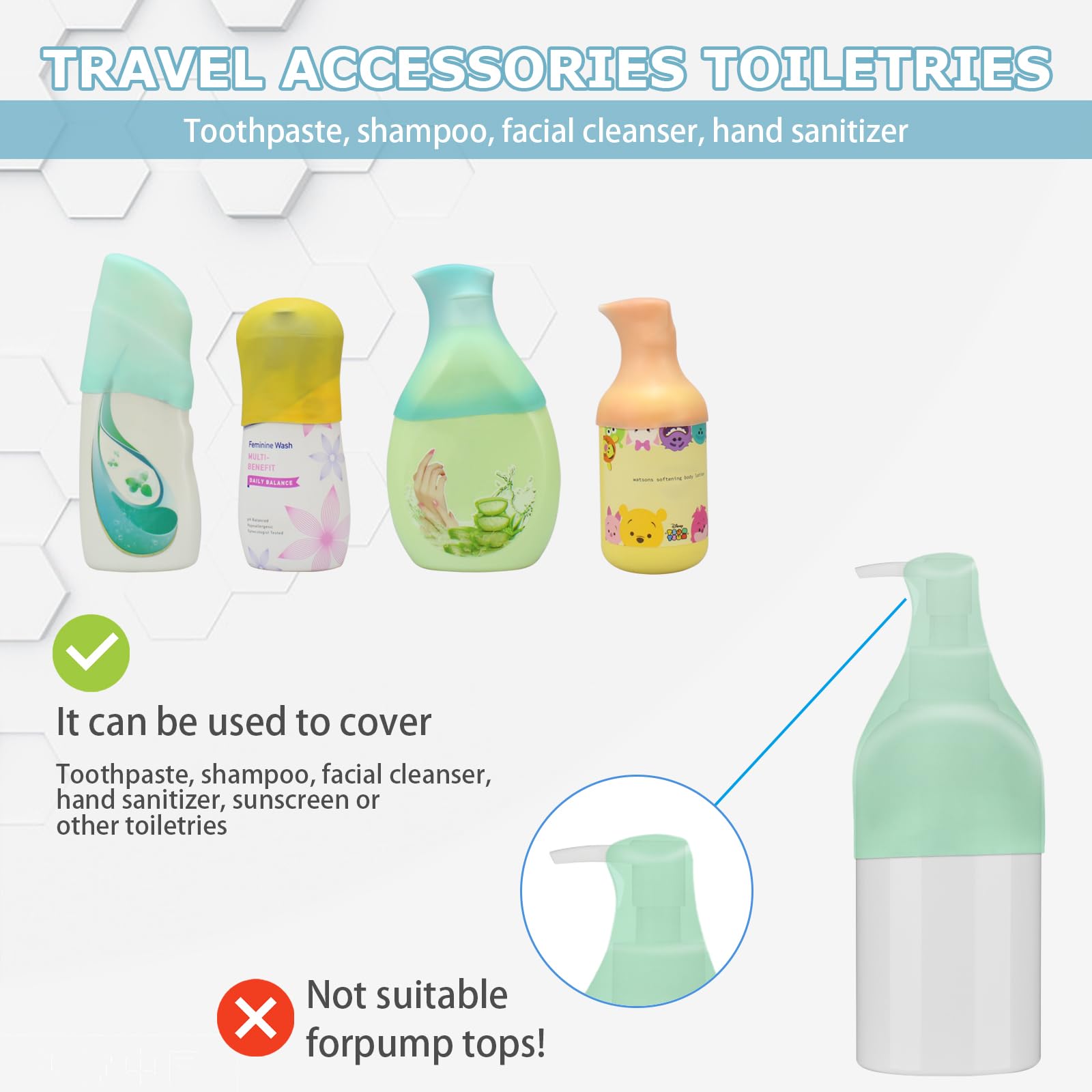 Leak-Proof Silicone Bottle Covers (18-Pack) – Travel Toiletry Protectors for Luggage & Carry-On
