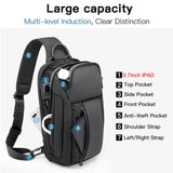 BANGE Waterproof Sling Bag for Men – Lightweight Crossbody Shoulder Backpack with Multi-Pocket Storage (Black)