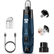 Casfuy N75 Professional Dog Nail Grinder with 6 Speed Control & Diamond Bit – Rechargeable Quiet Pet Nail Trimmer with LED Safety Lights (Dark Blue)