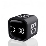 Digital Timer Cube with Flip Control, Preset Countdown & Vibration Mode, USB-C Rechargeable Focus Timer for Cooking, Work & Study – Black