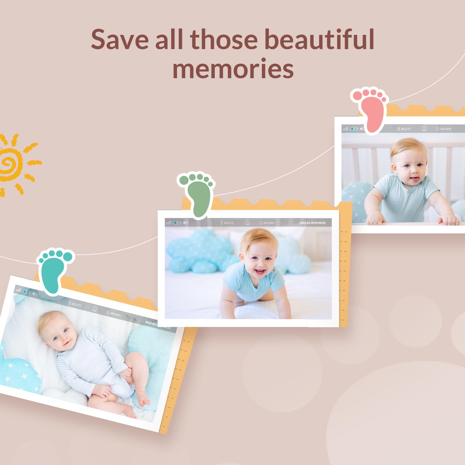 Smart Baby Monitor with 5" Screen & App Viewing – HD Camera, Night Vision & Two-Way Audio Nursery Monitor