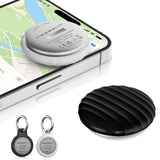 MSEBENT Bluetooth Tracker Tags 2 Pack, Apple Find My Compatible Waterproof Item Locator with Sound Alert – Black & White