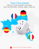 European Travel Plug Adapter with USB-C – 5 in 1 US to EU Power Adapter with Dual USB C Ports