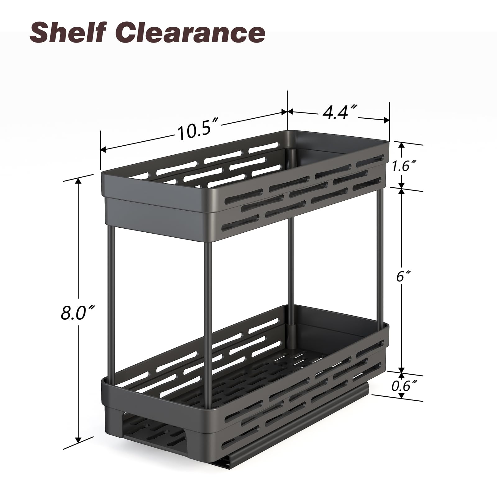 Slim Pull-Out Spice Rack Organizer – 3-Pack Slide-Out Cabinet Storage for Narrow Spaces (Black)