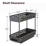 Slim Pull-Out Spice Rack Organizer – 3-Pack Slide-Out Cabinet Storage for Narrow Spaces (Black)