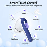 TAGRY X08 Wireless Bluetooth Earbuds Ocean Blue with LED Power Display, Wireless Charging Case & 60H Playback – Waterproof Stereo Headphones