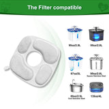 Cat Water Fountain Replacement Filters 24 Pack with Activated Carbon, Ion Resin & Pre-Filter Sponges – Compatible with 95oz/2.8L Pet Fountains