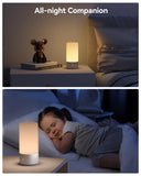 360° Silver Touch Table Lamp – Dimmable RGB Nightstand Light with 3 Brightness Levels
