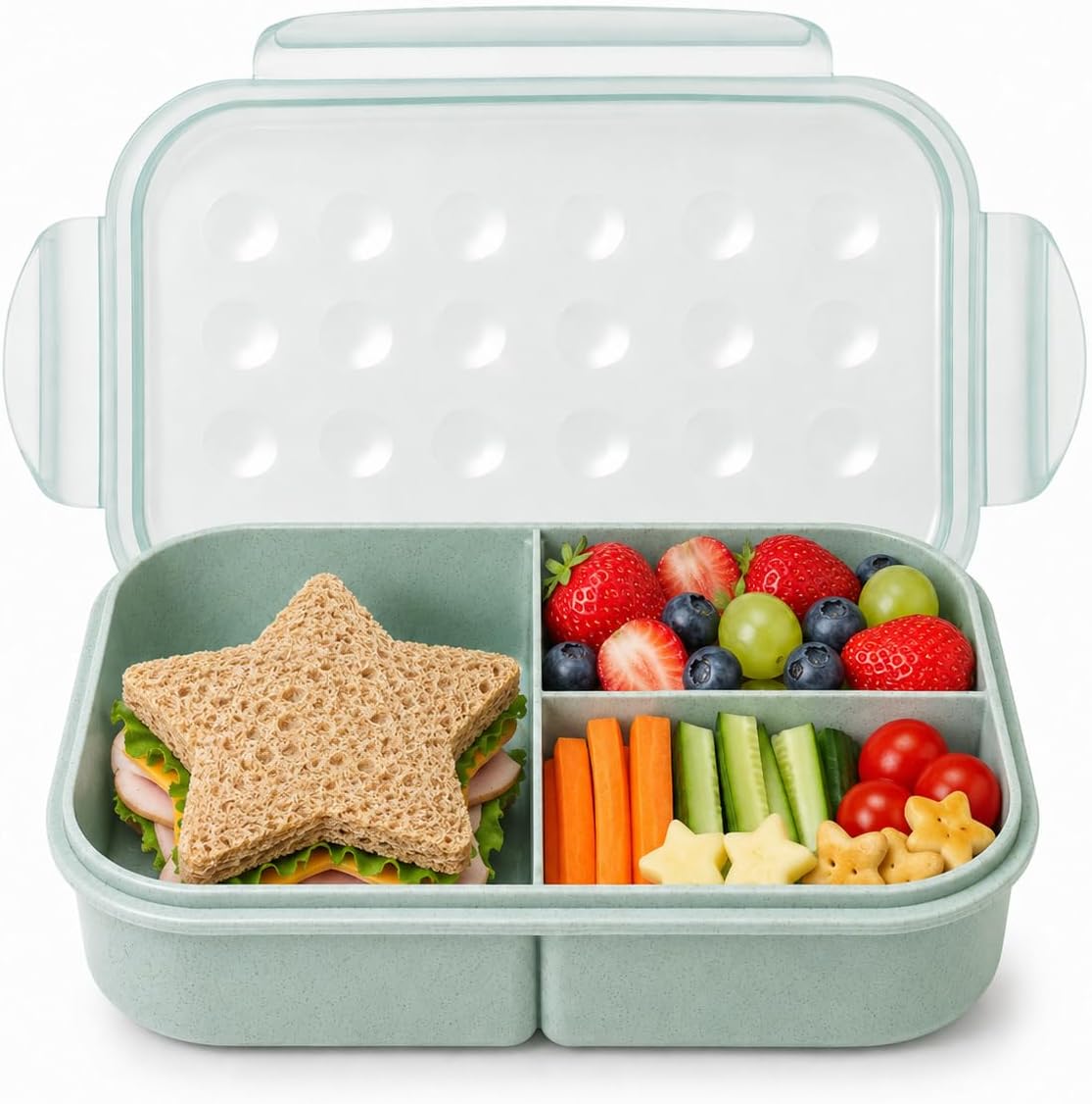 Purple 1150 ml 3-Compartment Bento Lunch Box