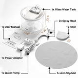Transparent Glass & Stainless Steel Pet Water Fountain – 2L Filtered Automatic Drinking Dispenser for Cats & Small Dogs