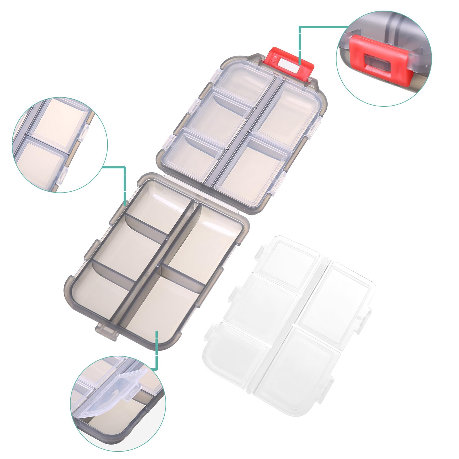Portable Travel Pill Organizer with 10 Compartments – Compact Weekly Medication Storage Case for Purse, Backpack & Travel