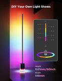 60” RGBICWW Smart Floor Lamp with Matter, 1725lm Brightness & Dual-Zone Lighting Design – Black
