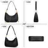 KKXIU Retro Shoulder Bag for Women – Versatile PU Leather Hobo, Clutch & Crossbody Handbag with Removable Straps (Black)