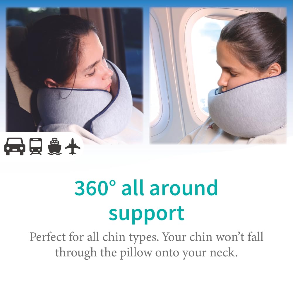 Memory Foam Travel Neck Pillow for Airplane – Ergonomic Portable Neck Support Pillow