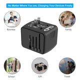 SAUNORCH Universal International Travel Power Adapter – USB-C & USB-A Fast Charging, Worldwide Plug (Black)