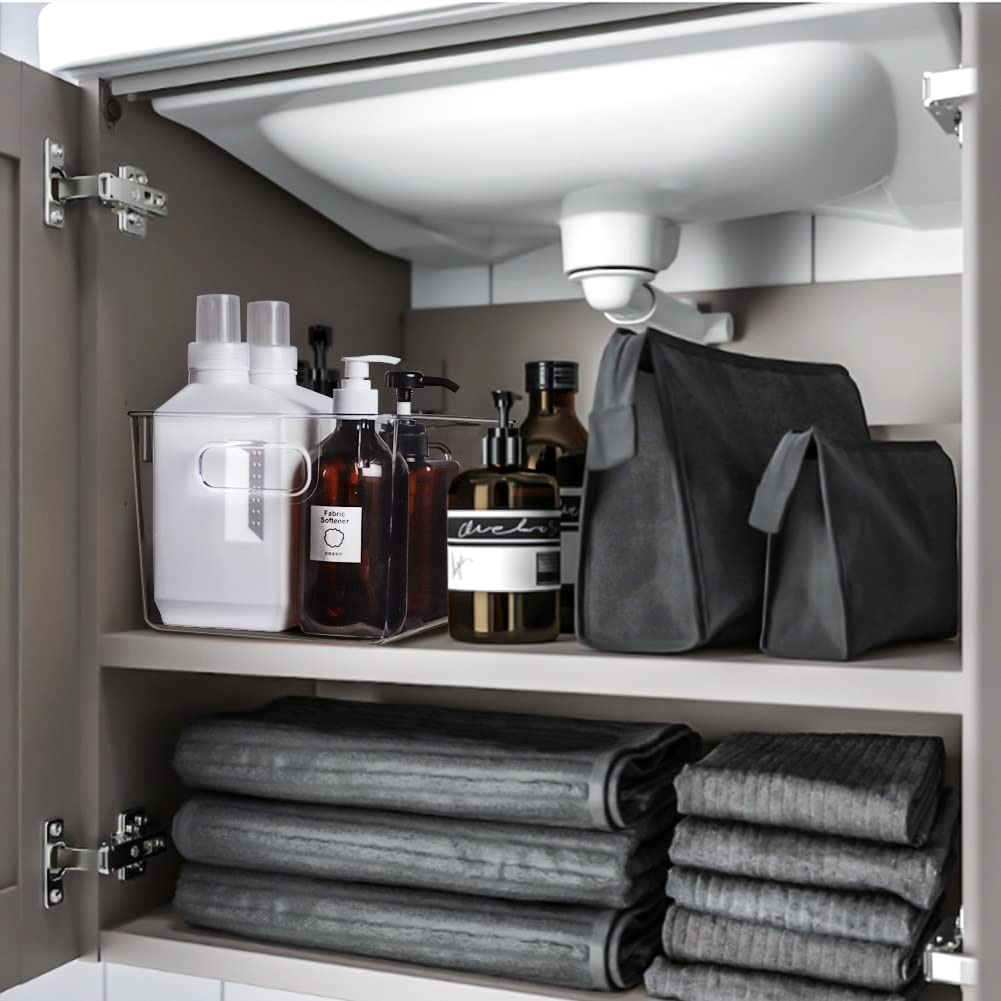 Clear Refrigerator & Pantry Organizer Bins – BPA-Free Transparent Storage Boxes with Handles