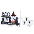Halloween Countdown Wooden Block Decor – 99 Days to Halloween with Ghost, Cat & Pumpkin Ornaments