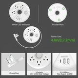 Compact Travel Power Strip with 3 Outlets & 3 USB Ports – Desktop Charging Station with 3ft Cord (White)
