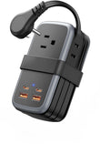 GaN 65W Fast Charging Power Strip with USB-C – Compact 7-Device Travel Charger with AC Outlets for Laptop, Phone & Cruise Travel
