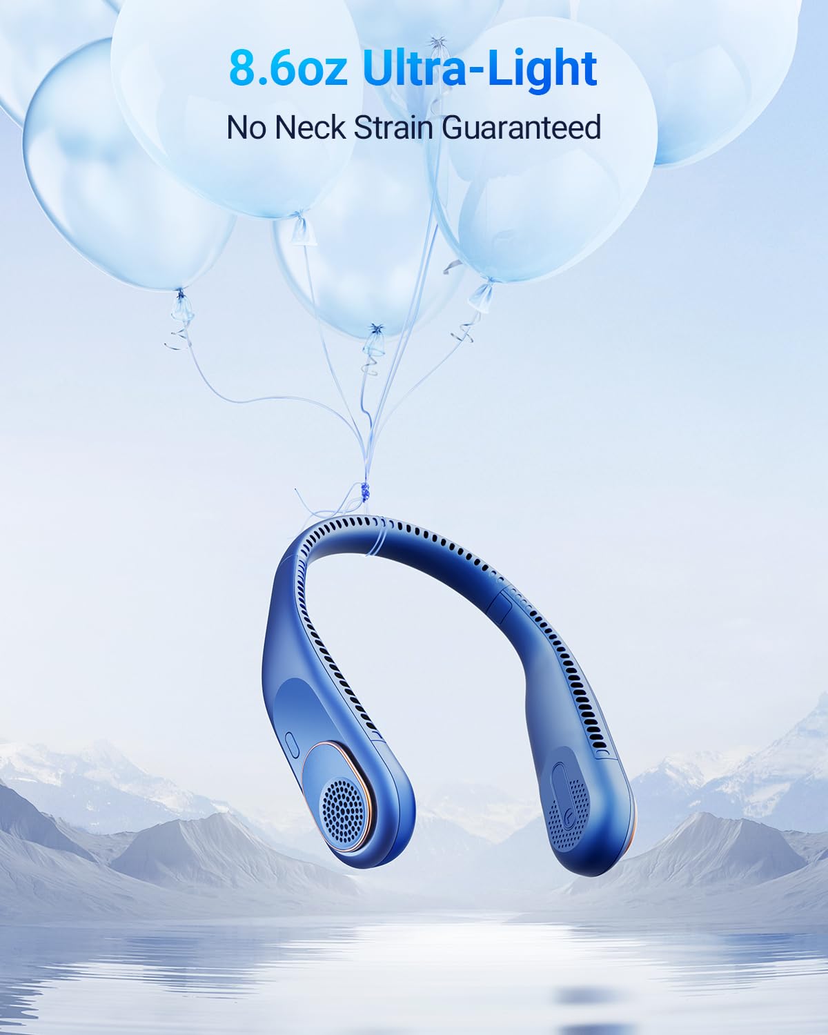 Portable Bladeless Neck Fan – Rechargeable Hands-Free Cooling Fan with 3 Speeds for Travel, Outdoor & Work