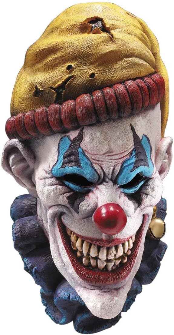 Evil Clown Latex Mask – Multicolor Overhead Horror Mask with Realistic Foam Details by Rubie’s (One Size)