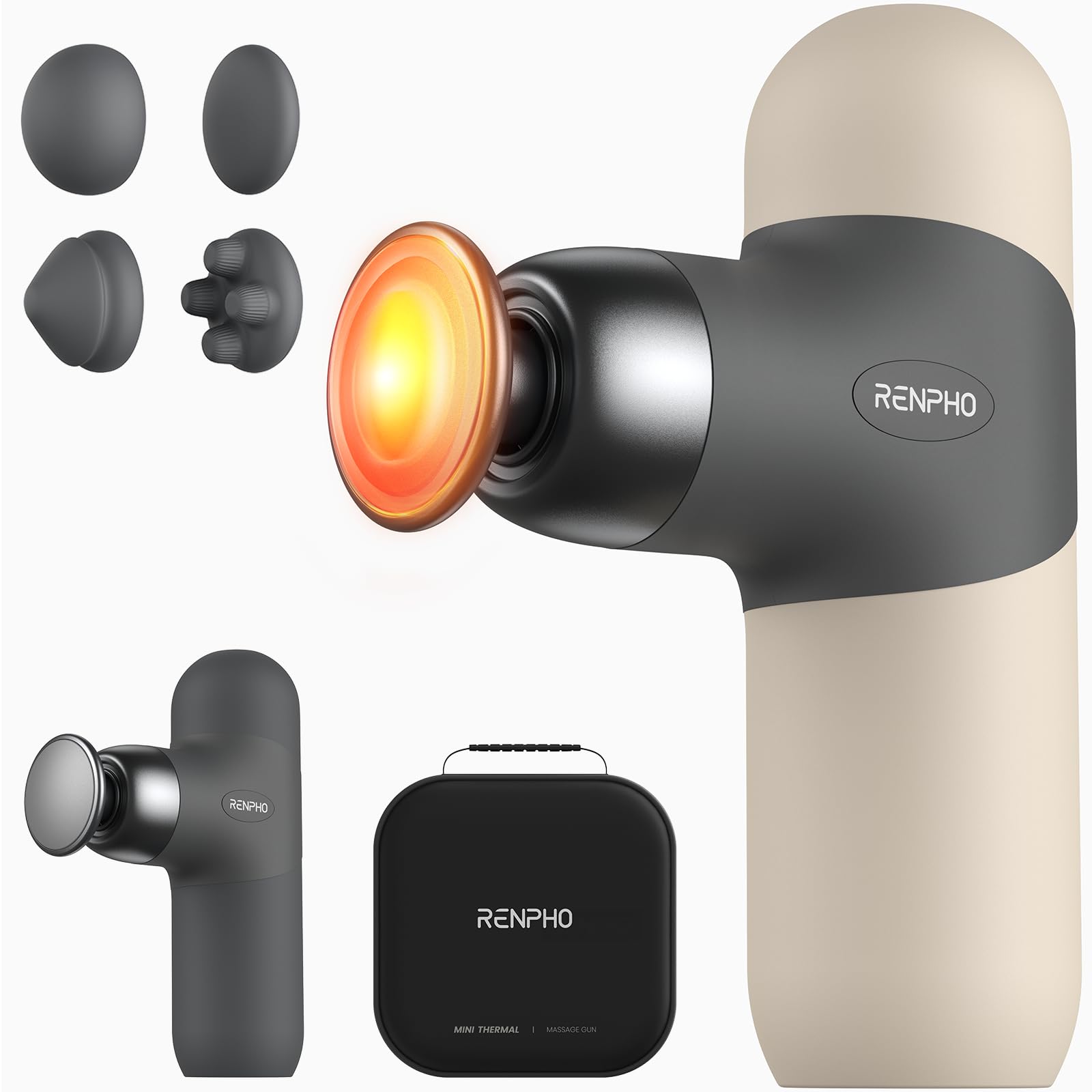 Mini Heated Massage Gun – Portable Deep Tissue Percussion Massager with Heat Therapy & 4 Intensity Levels