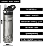 25 oz Clear Adventure Water Bottle with Straw and Clip