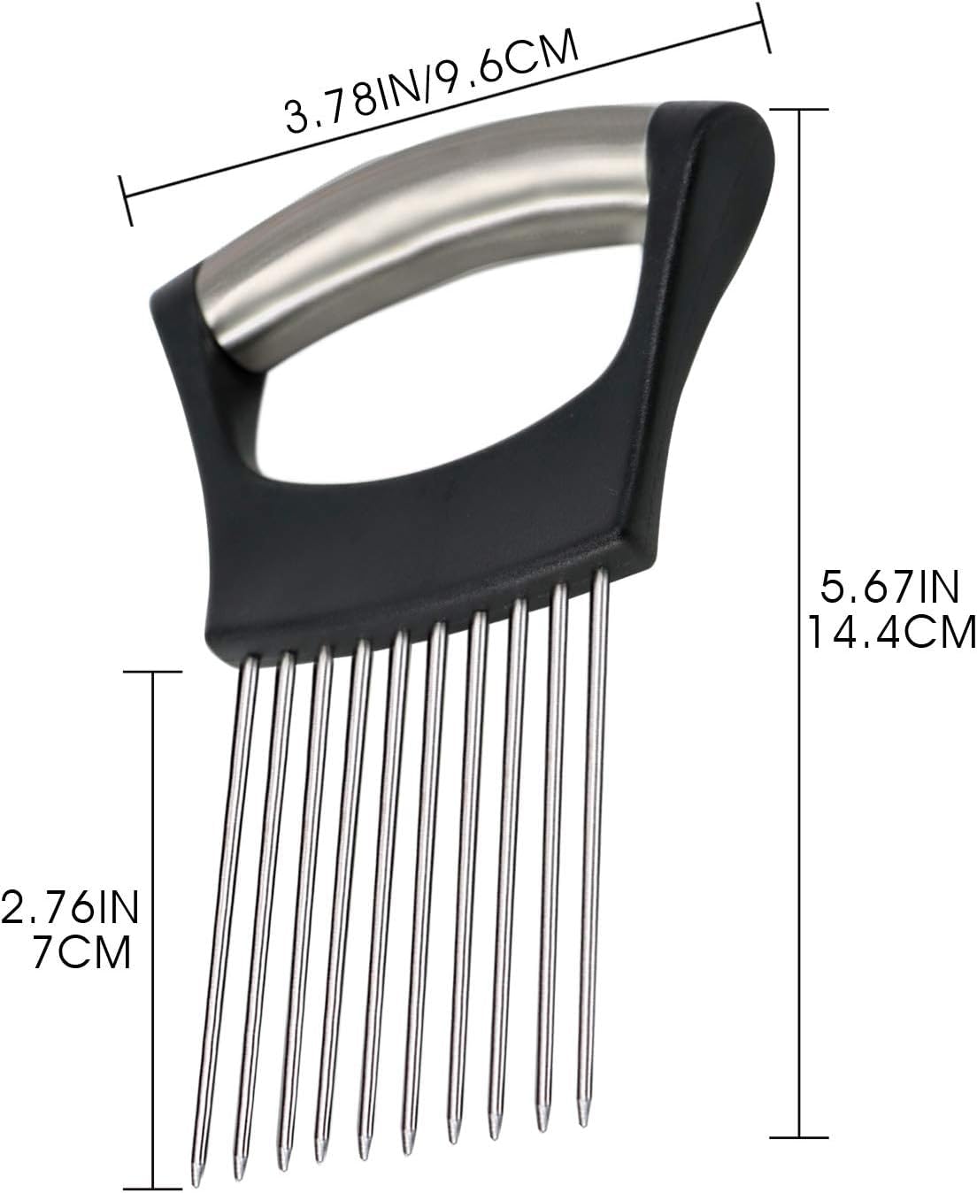 Ergonomic Stainless Steel Onion & Vegetable Holder Slicing Cutter Tool