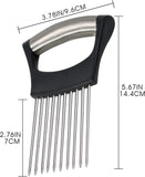Ergonomic Stainless Steel Onion & Vegetable Holder Slicing Cutter Tool