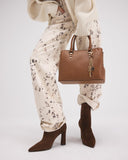 ALDO Legoirii Tote Bag for Women – Medium Top Handle Handbag with Zipper Closure (Medium Brown)