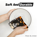 Black Halloween Kitchen Dish Towels – 2-Pack Ultra-Soft & Absorbent Tea Towels for Seasonal Kitchen Decor (18x26 Inches)