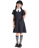 Girls Halloween Princess Costume Set – Cute Black Dress with Necklace, Hairpin, Socks & Stickers