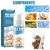 Pet Dry Foam Cleaner – No-Wash Odor Eliminator with Chamomile & Coconut Oil for Fresher, Softer Fur