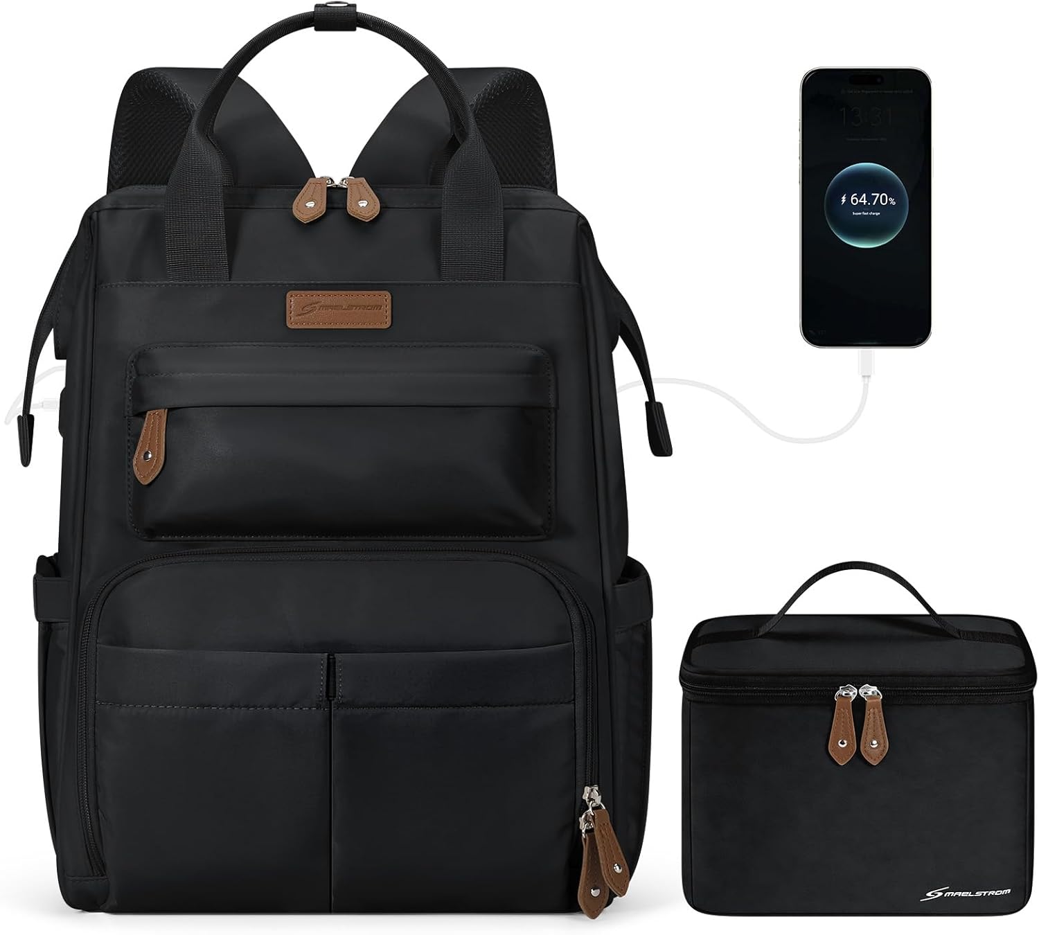 25L School & Work Laptop Backpack with Insulated Lunch Bag