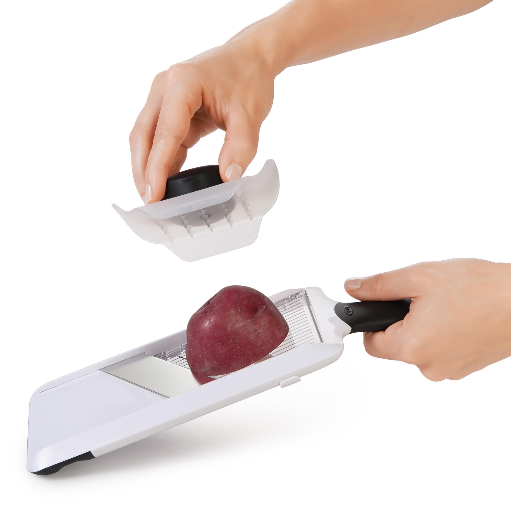 Adjustable Handheld Mandoline Slicer with Non-Slip Handle for Vegetables & Fruit
