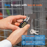 Forge TS-431 TSA Approved Luggage Lock with Key & 4-Digit Combination, Heavy Duty Zinc Alloy Travel Security Lock