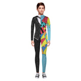 Kids Multicolor 3D Skeleton Bodysuit – Stretchy Halloween Jumpsuit for Boys & Girls 💀🌈