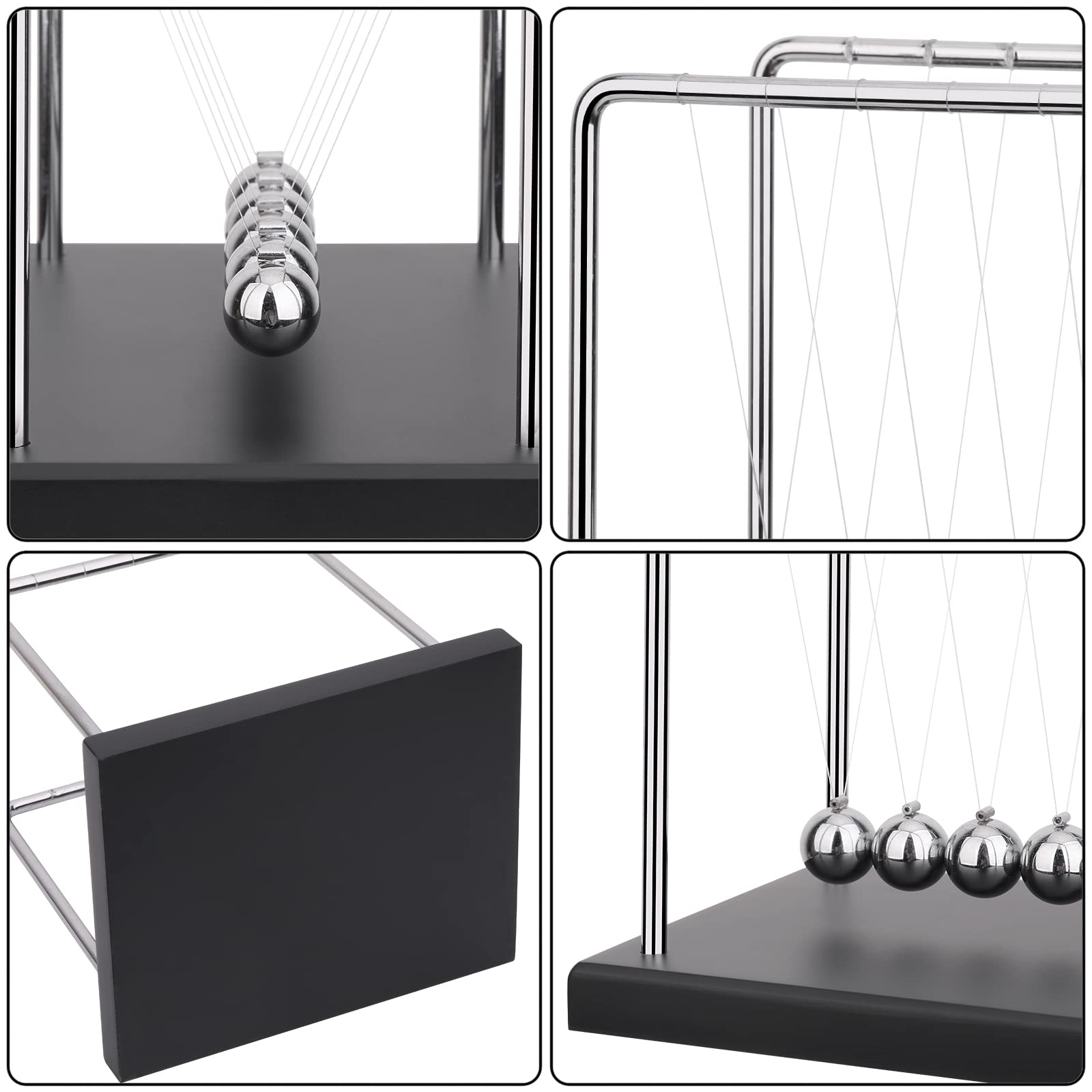 QLKUNLA Newton’s Cradle Kinetic Balance Balls Desk Toy Physics Motion Display Decorative Science Gadget