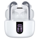 TAGRY X08 Wireless Bluetooth Earbuds with LED Power Display, Wireless Charging Case & 60H Playback – Waterproof Stereo Headphones White