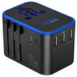Universal Travel Power Adapter with USB-C & USB-A – Worldwide Plug Adapter for US, EU, UK, AU with 45W Fast Charging