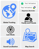 Dual-System Bluetooth Tracker Tags 4 Pack Compatible with Apple Find My and Google Find Hub Smart Item Locator Black