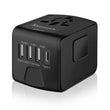SAUNORCH Universal International Travel Power Adapter – USB-C & USB-A Fast Charging, Worldwide Plug (Black)